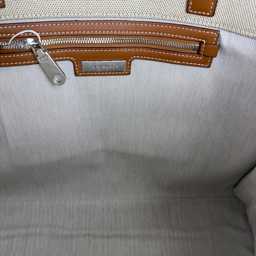 NEW Tory Burch Ella Canvas & Leather Tote Bag - Picture 8 of 11